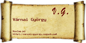 Várnai György névjegykártya